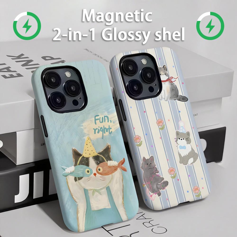 Phone Cases For Iphone 16 - Custodia per telefono con gatti e