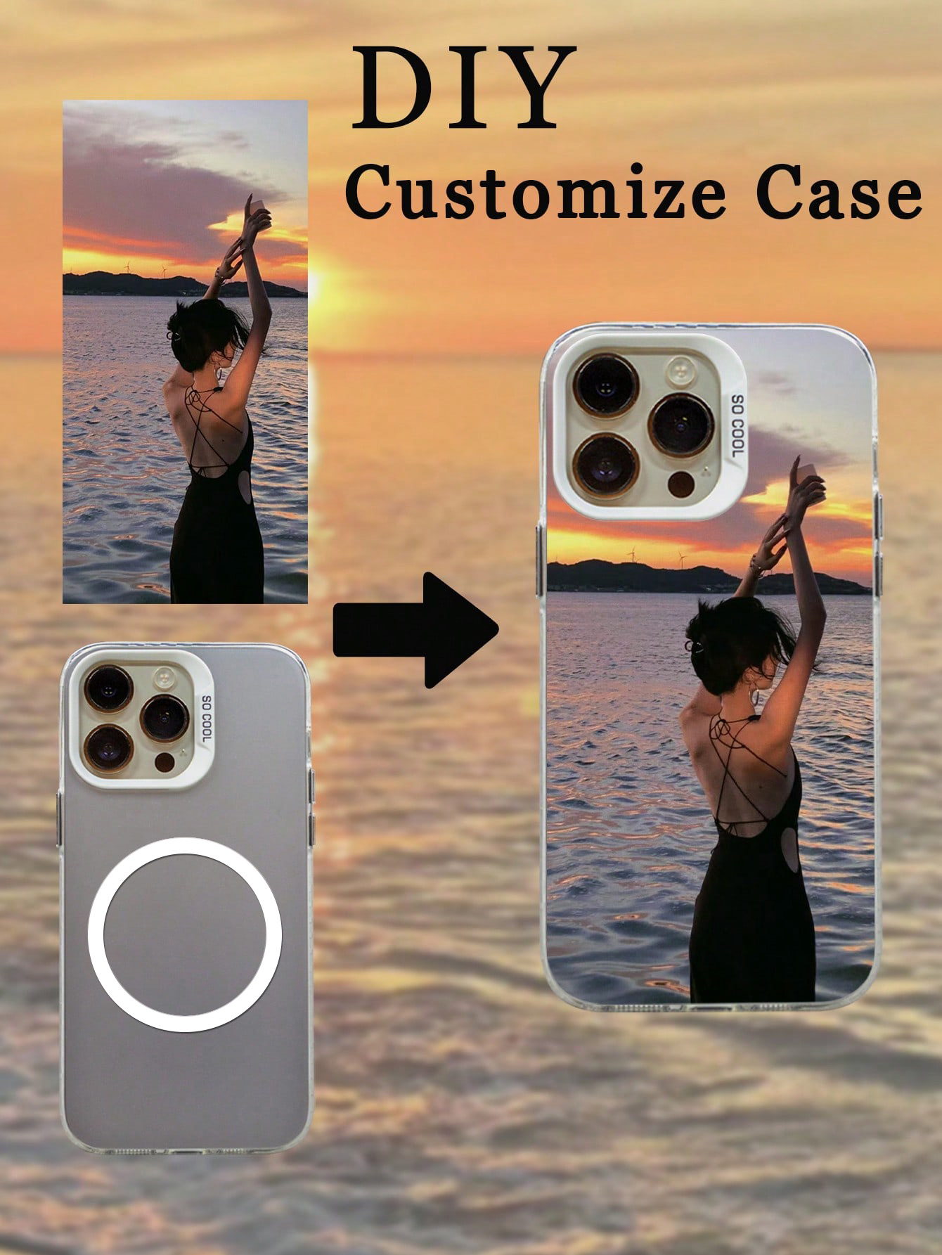 Phone Cases Personalised - Custodia magnetica con foto personalizzata per